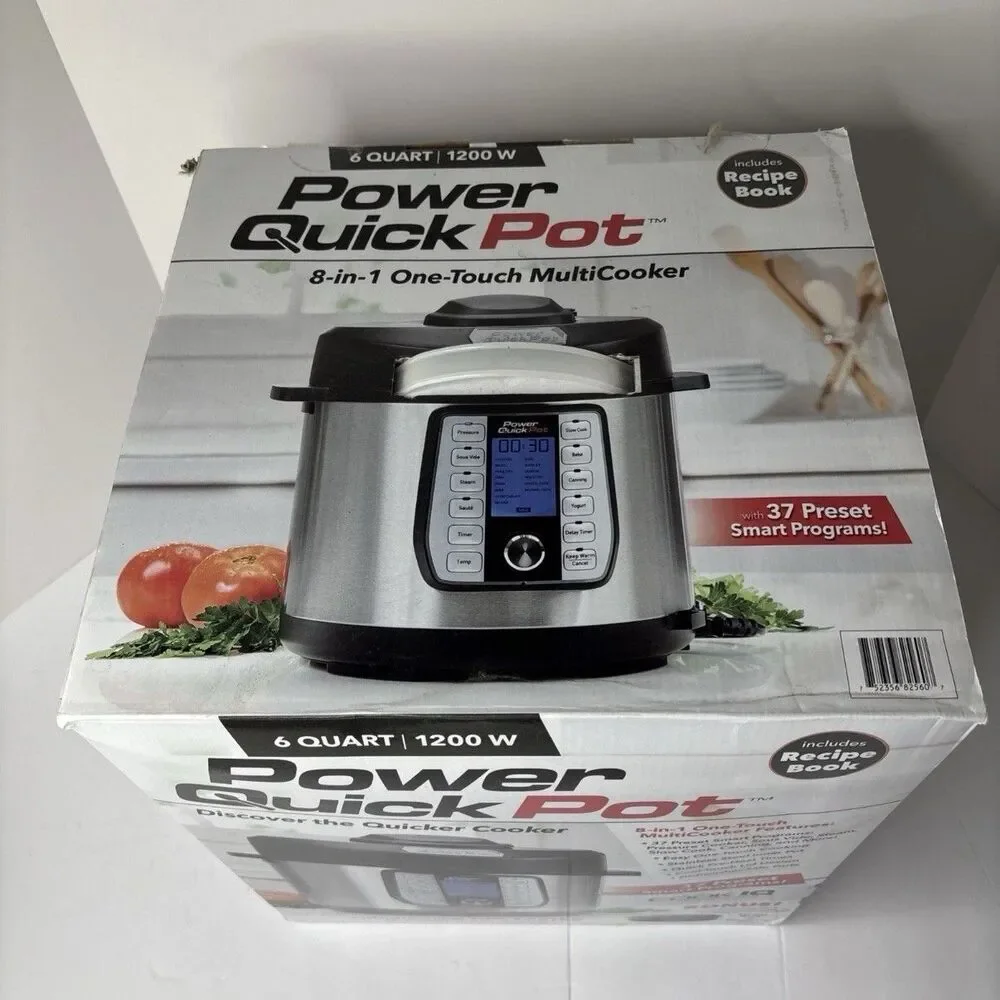 POWER QUICK POT 6 Quart 1200 Watt Stainless 8 in 1 One Touch Multi Cooker